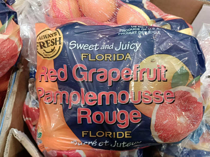 Red grapefruit from Florida is in peak season now.