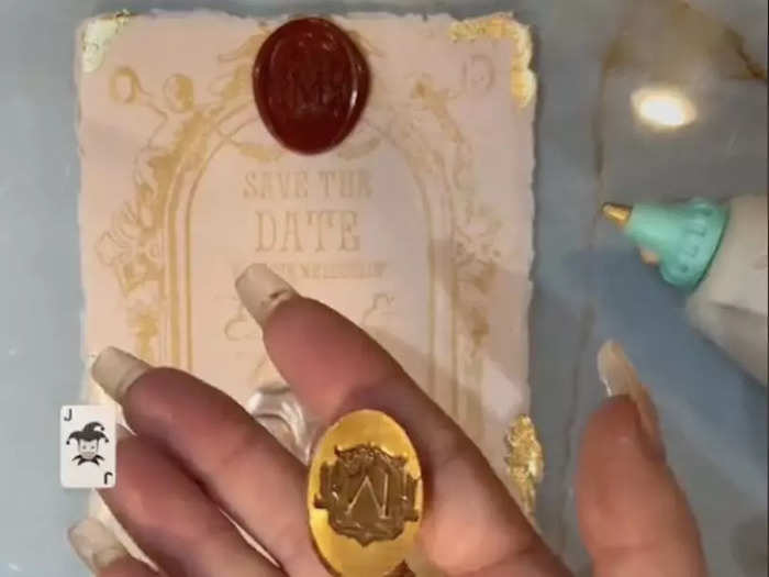 Muller added a "final touch" with a custom wax seal stamp to the front.