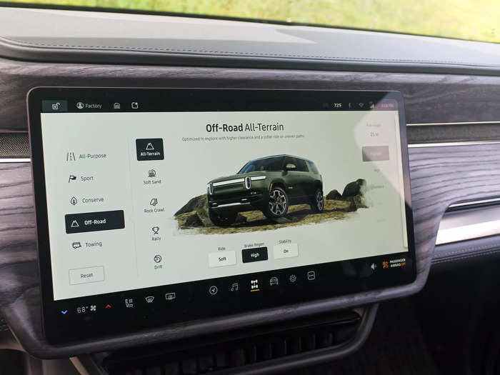 It offers several off-roading modes that dial in the suspension and other settings for different activities and terrains — from rock crawling to drifting.