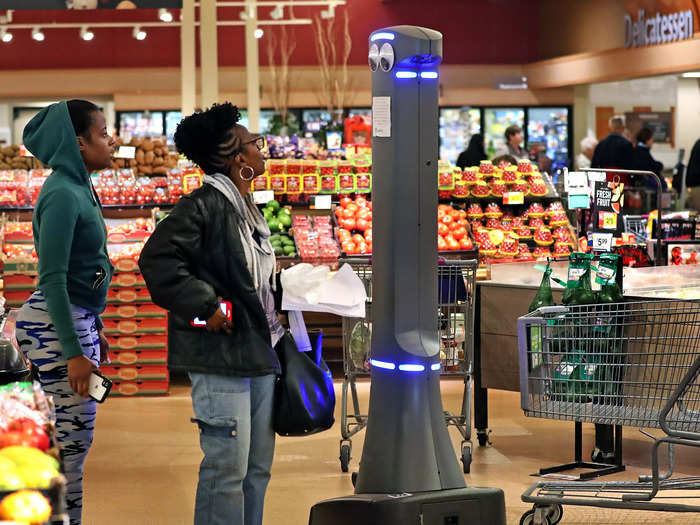 Meanwhile, regional grocery store chain Giant introduced "Marty," a googly-eyed robot, to stores in 2019.