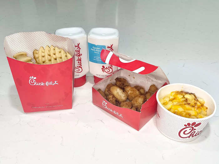 To make, pick up a few menu items from a local Chick-Fil-A.