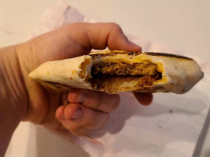 11. Breakfast Crunchwrap sausage