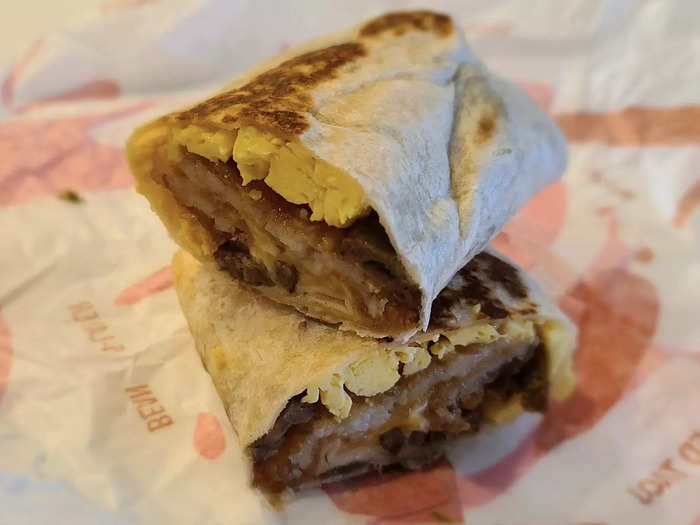 17. Hash-brown toasted breakfast burrito steak