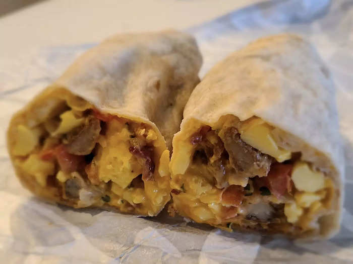 36. Grande toasted breakfast burrito bacon