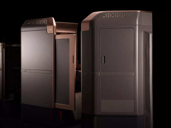 First class does come with a few added perks though, including a wardrobe and a 60-inch-high sliding door, which is about 12 inches higher than business.