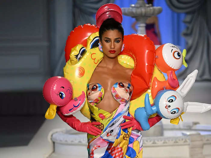 At one of his final runway shows for the brand, Scott showcased inflatable fashion.