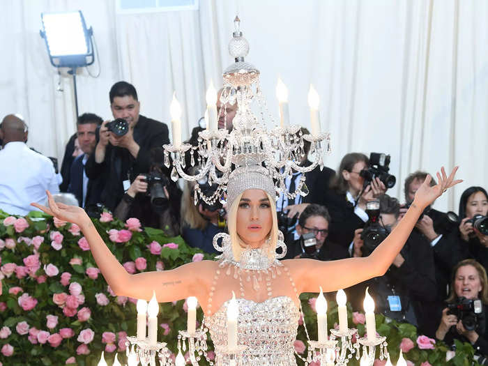 Partnering with Katy Perry once again, Scott dressed the musician in a chandelier dress for the 2019 Met Gala.