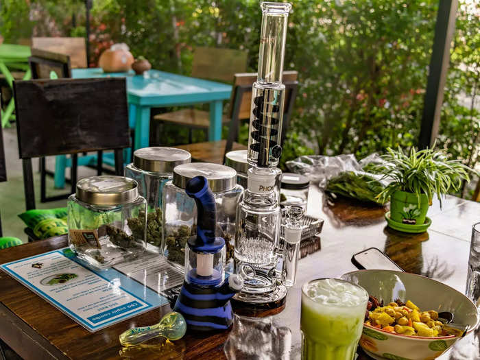 Green Dog was one of the first shops in Chiang Mai to introduce a menu with marijuana, which, at the time, was still loosely regulated in Thailand. Today, restaurants need to be licensed to serve marijuana infused into food.