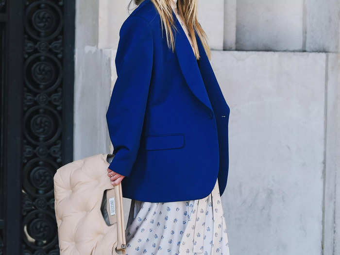 Solid-color jackets are trending.