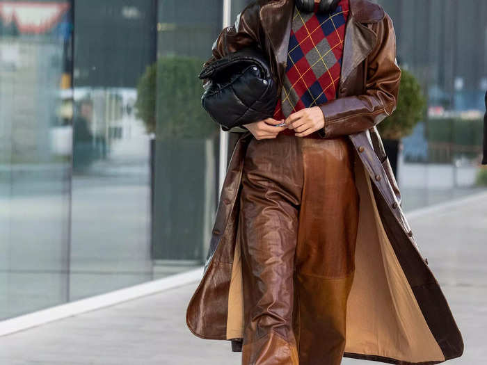 Leather trench coats will always be in style.