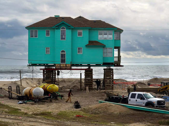 Now, a few of these owners are spending hundreds of thousands of dollars to move their homes back from the sea, knowing that it