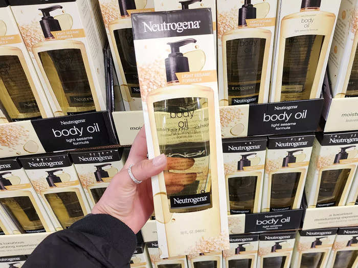 I grab the Neutrogena body oil light-sesame formula when it