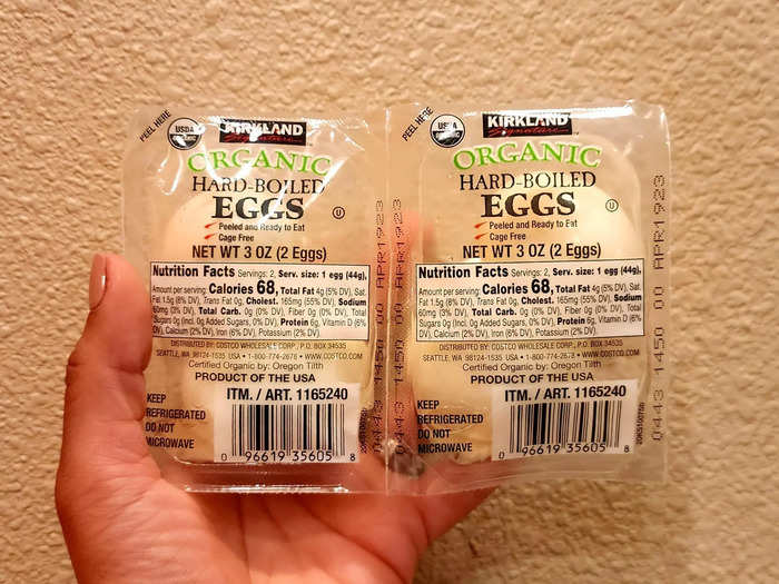 The Kirkland Signature organic hard-boiled eggs are a time saver.