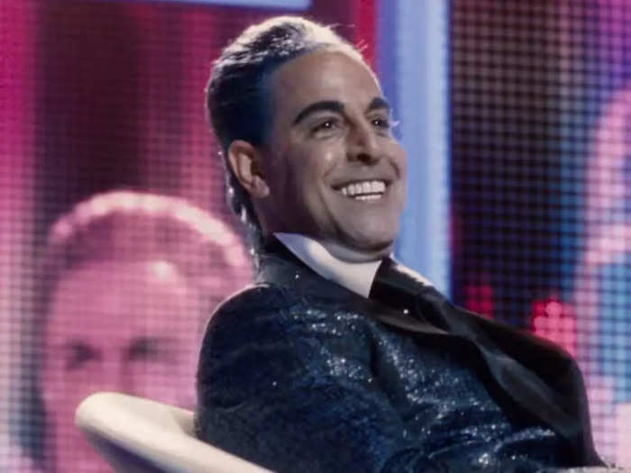 Stanley Tucci portrayed Hunger Games host Caesar Flickerman.