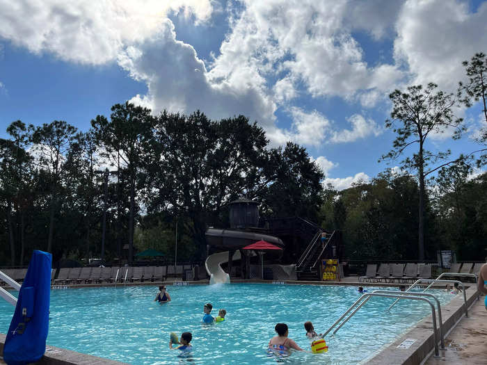 The main pool at Fort Wilderness was quieter, but there were other amenities nearby.