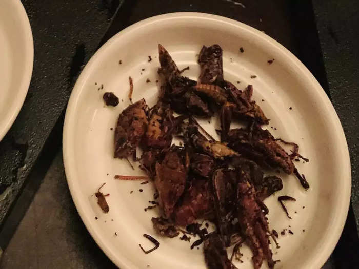 The fried grasshoppers are an off-menu La Cava delicacy.