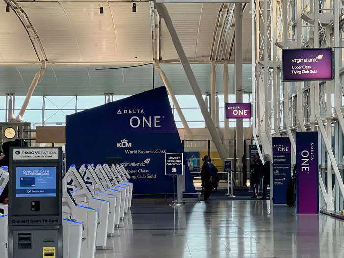 Eventually, Delta plans to build a separate room for Delta One travelers, as well as a dedicated TSA lane that connects directly to the check-in lobby, Ryan Marzullo, Delta