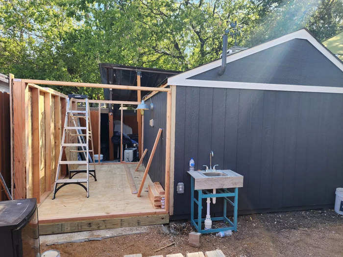 I wanted the house to be just a little bit bigger. So we had to blow out the back wall and add a bedroom. That took about an extra four to six weeks from the original timeline.