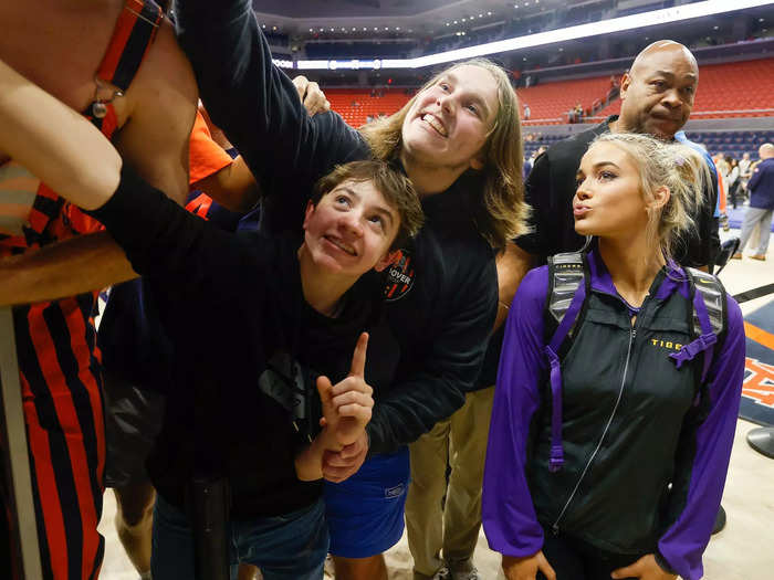 Her popularity soared so much that LSU hired a bodyguard for her this year.