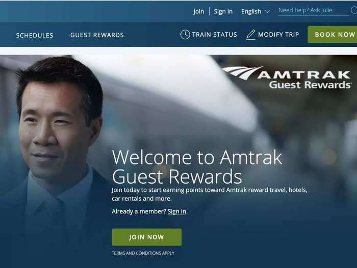 After my trip, I learned that Amtrak has a loyalty program that rewards passengers with two points for every $1 spent. Points may be used for tickets, hotels, shopping, and dining, and it