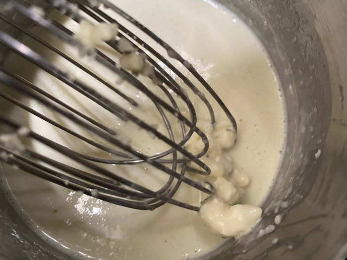 The most interesting step was making the cheesy, creamy sauce.