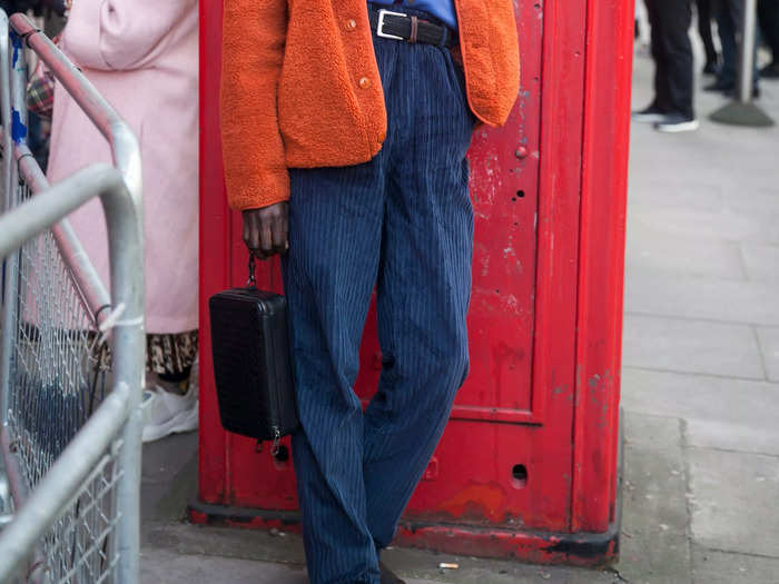 Velvet and corduroy pants are practical and stylish.