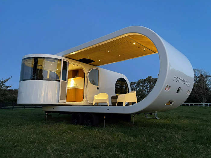 The unique 30.5-foot caravan was designed by architecture firm W2, which is based in New Zealand.