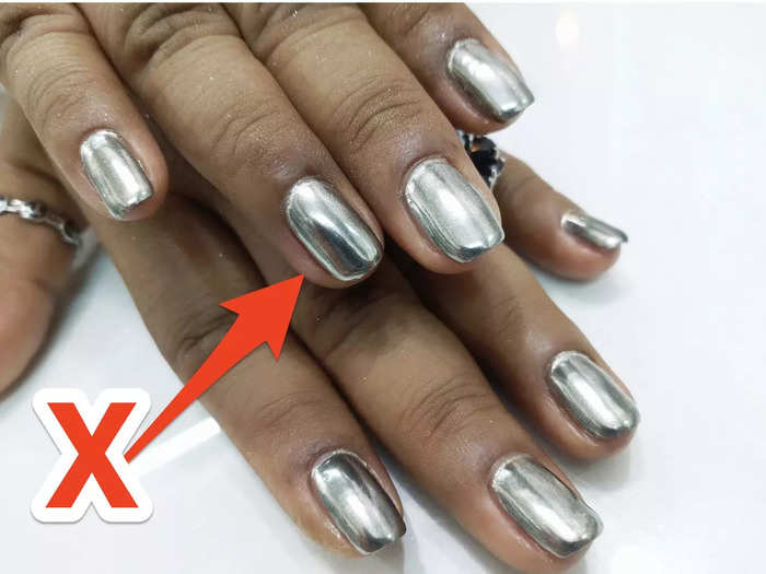 Chrome nails are being replaced by iridescent finishes.