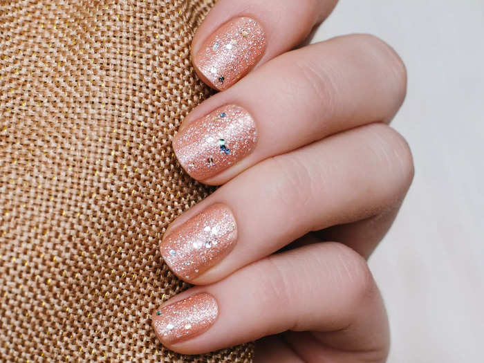 Shimmer and glitter nail polishes are great options for a special occasion.