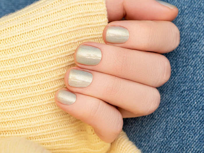 Pearlescent finishes add a romantic look to your nails.