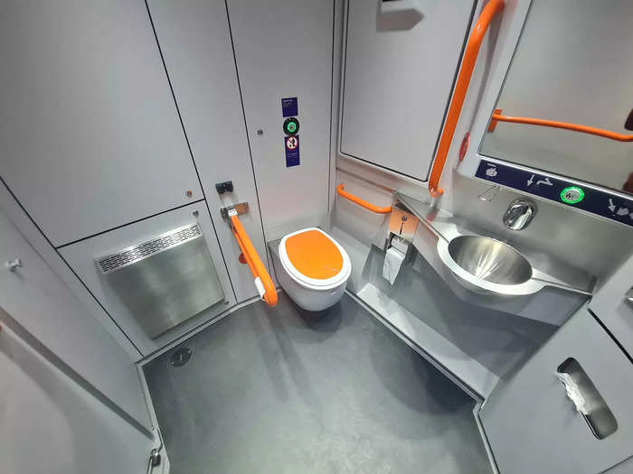 The bathrooms on all of the trains I boarded were tiny but clean.