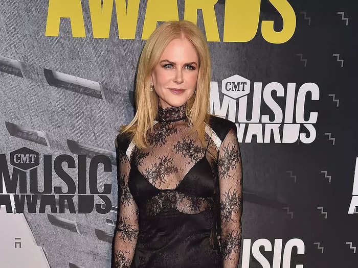 Nicole Kidman also sported sheer fabric at the 2017 event.