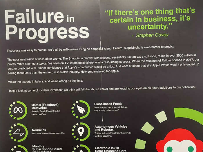 The "Failure in Progress" poster featured more recent inventions that could still  succeed or flop - but it