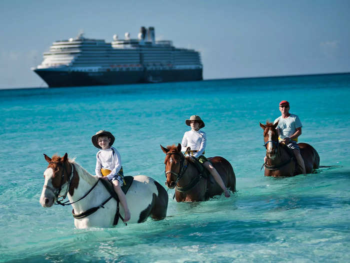 The cruise line spent more than $16 million on developing the island into a private beach resort, where cruise guests can go snorkeling, horseback riding, and swim with stingrays.