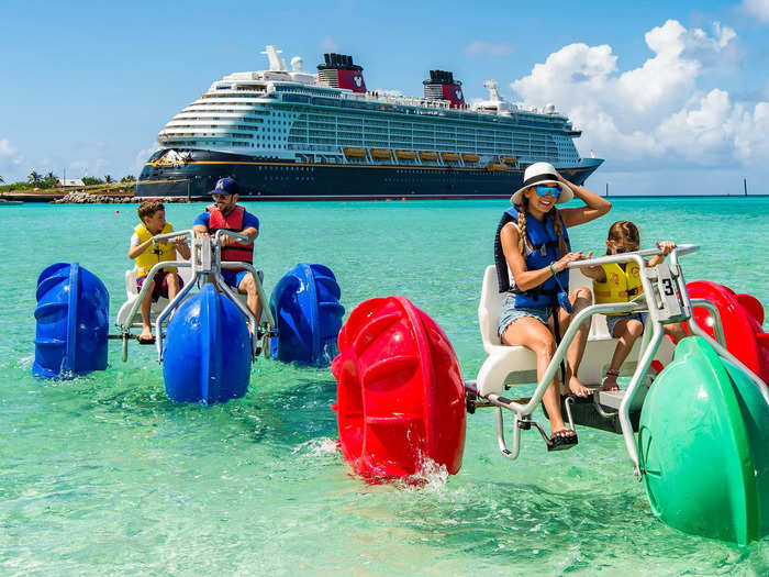 Today, the family friendly private island is only accessible by Disney cruise guests and approximately 60 staff members who live and work on the island full-time.