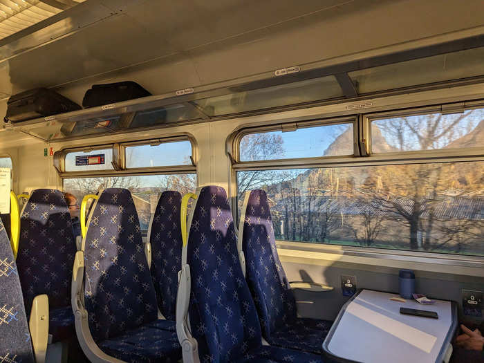 The train car was pretty chilly, so we were relieved to have coats and scarves.