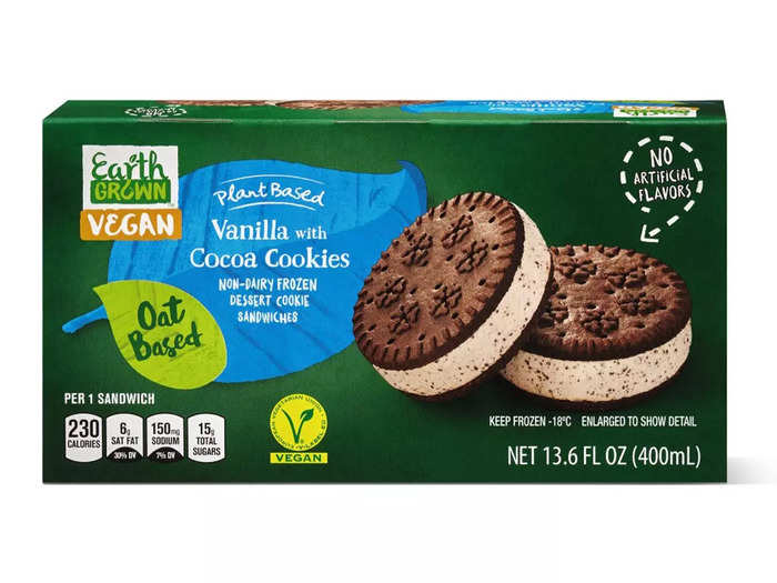 Have the Earth Grown plant-based cookie sandwiches for dessert.