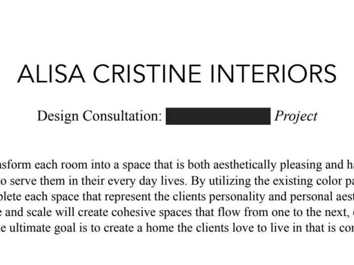 I loved that the designer sent me a document laying out what we covered in our meeting and some suggestions for what to look for.