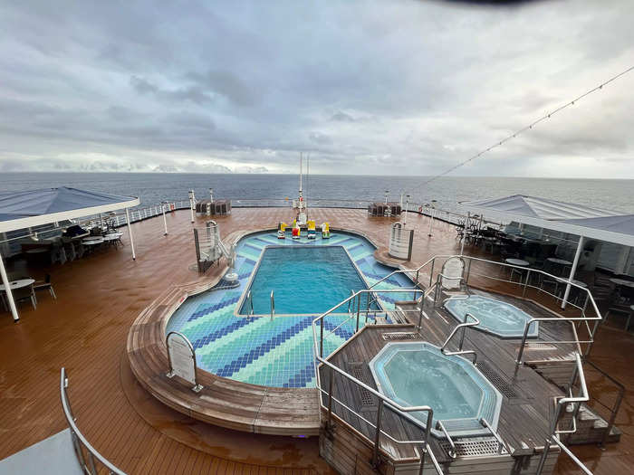 The ship also had pools and hot tubs.