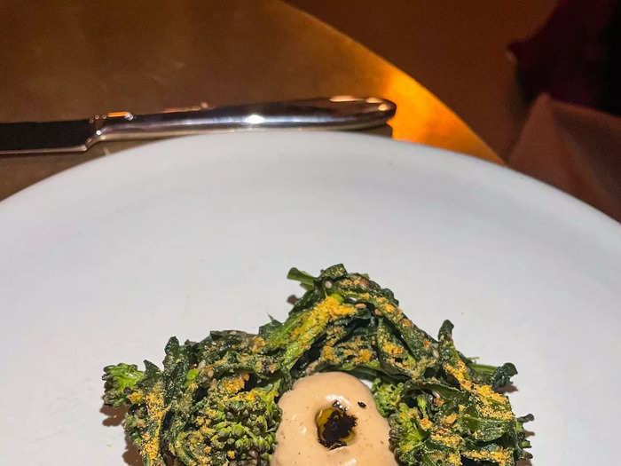 My friend ordered the broccolini for this course, which also came at the server