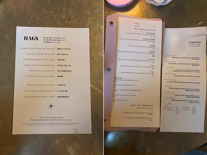 HAGS offers two menu options, and I went with the five-course tasting menu.