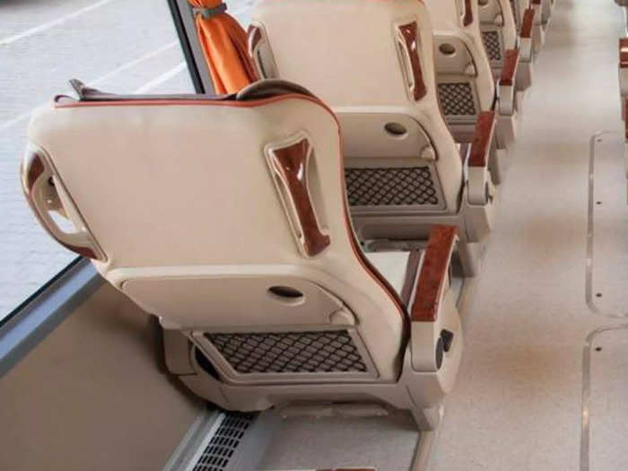 The seats — organized in a two-by-one configuration — will have typical long-haul bus amenities like USB outlets and folding trays.