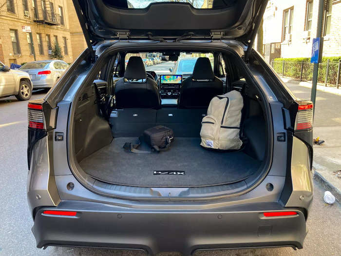 In the back, you get decent cargo space, but significantly less than a RAV4 or Tesla Model Y.