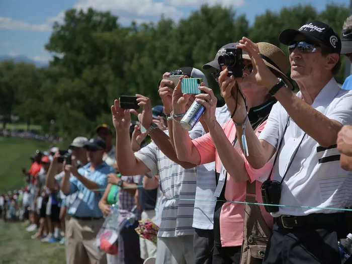 Cameras are not allowed at the tournament, but are allowed during practice rounds.