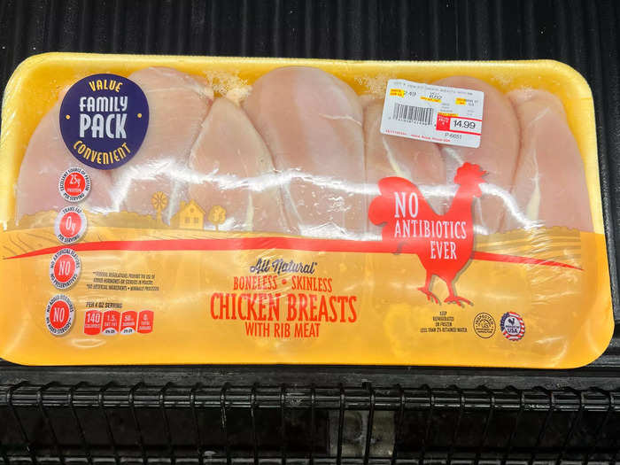 The family packs of chicken breasts go on sale every now and then.