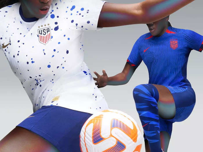 The reigning World Cup champions and top-ranked team — the United States — will wear splatter-painted kits at home and royal blue uniforms when away.