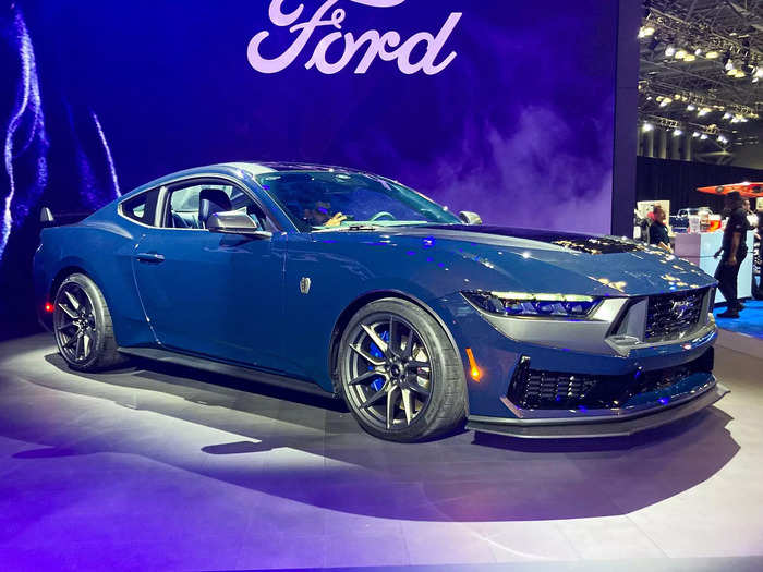 Ford trotted out the mean-looking Mustang Dark Horse, a high-performance, track-oriented version of its iconic muscle car.