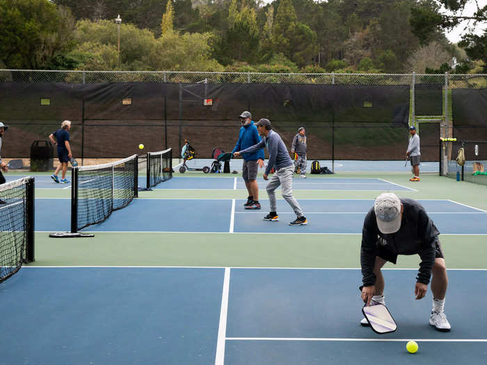 Playing pickleball