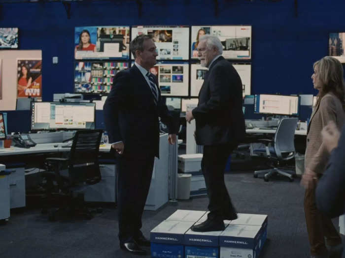 In episode two, "Succession" recreated a real Rupert Murdoch meeting in 2007, when he stood on boxes of copy paper to speak with Wall Street Journal staff.