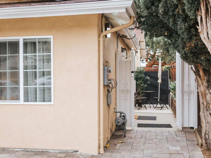 The new front door for this unit, which cost the homeowner $185,000 from start to finish, is on the side of what was once the garage.